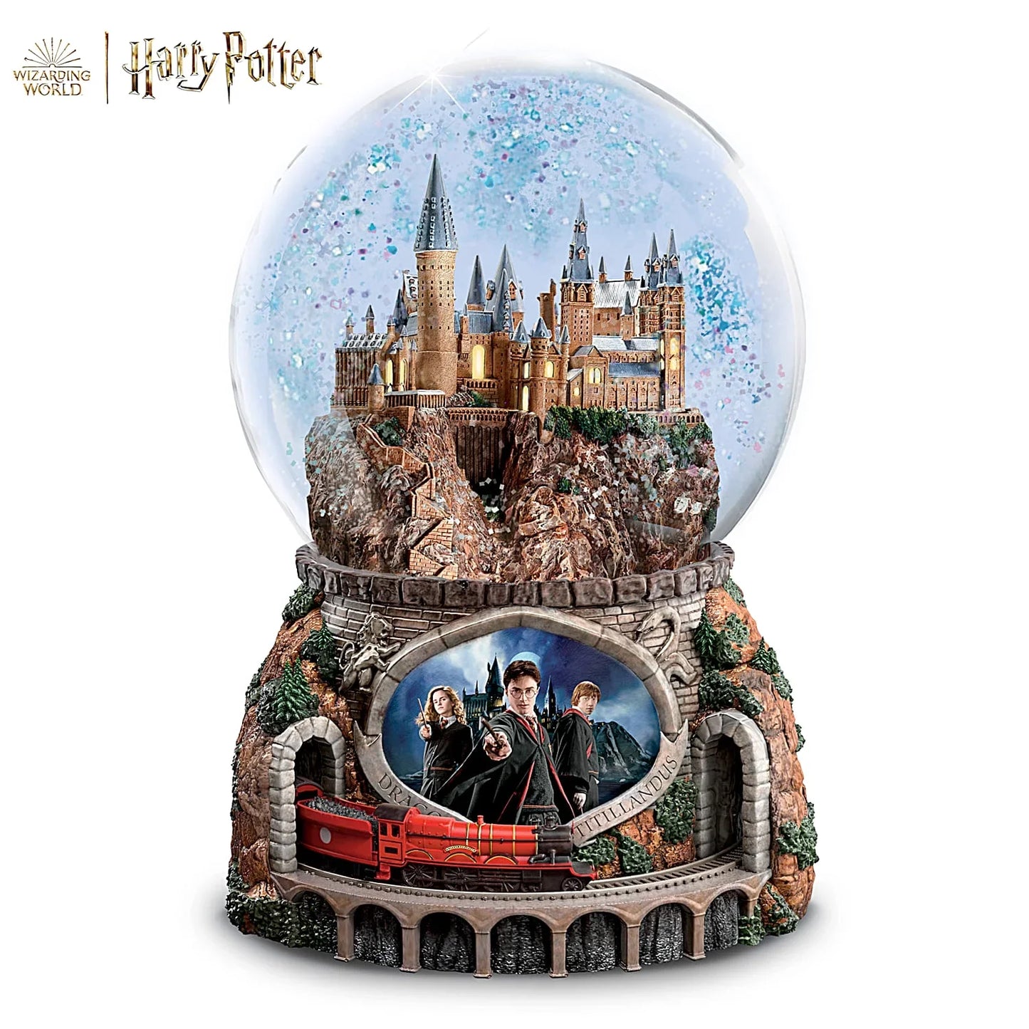 Bradford Exchange Journey to Hogwarts Express Illuminated Musical Glitter Snow Globe