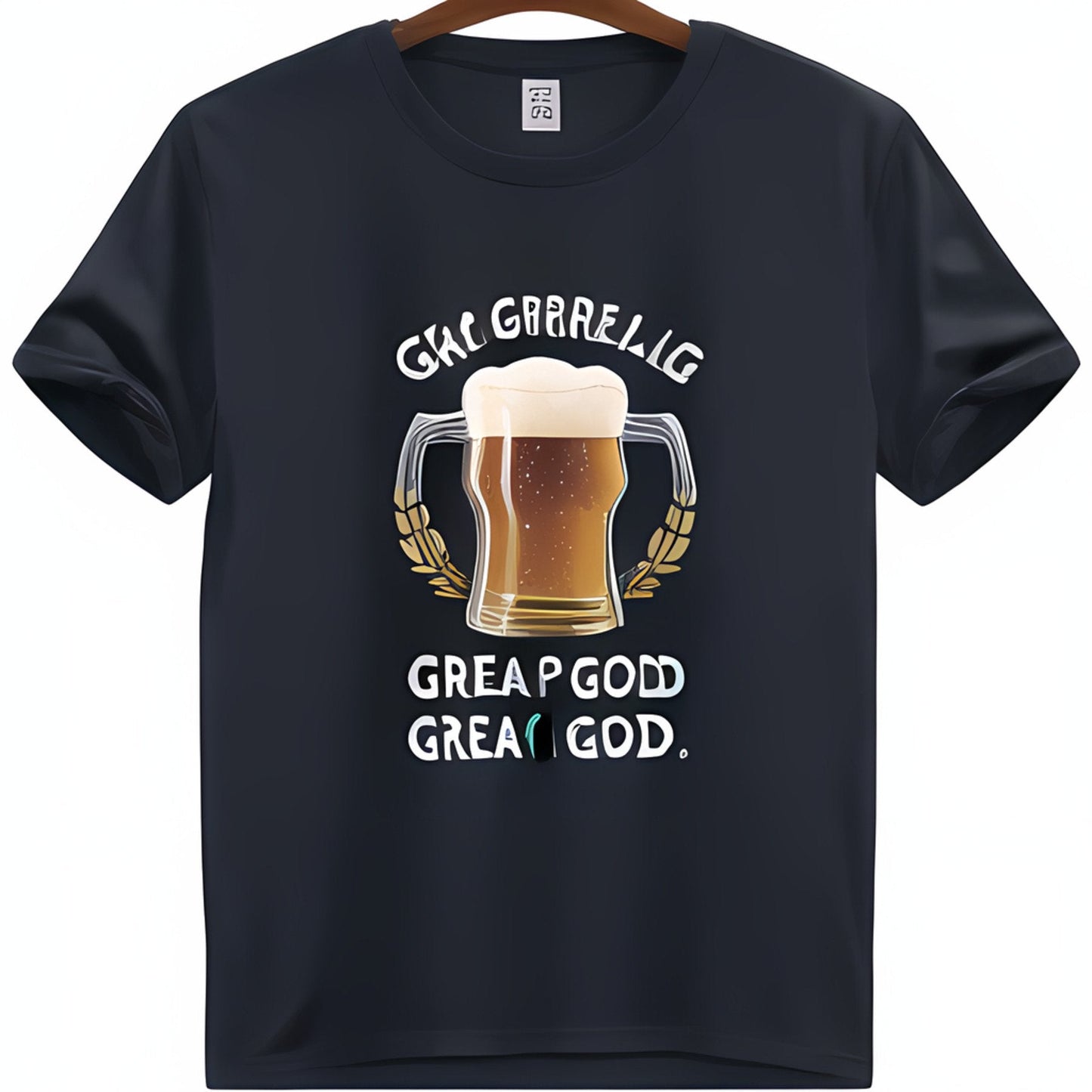 Funny Black T-Shirt with Mug Graphic & Playful Phrase