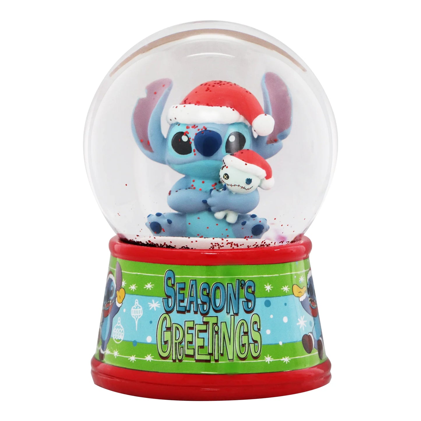 Lilo and Stitch Seasons Greetings Light Up Snow Globe, 100mm