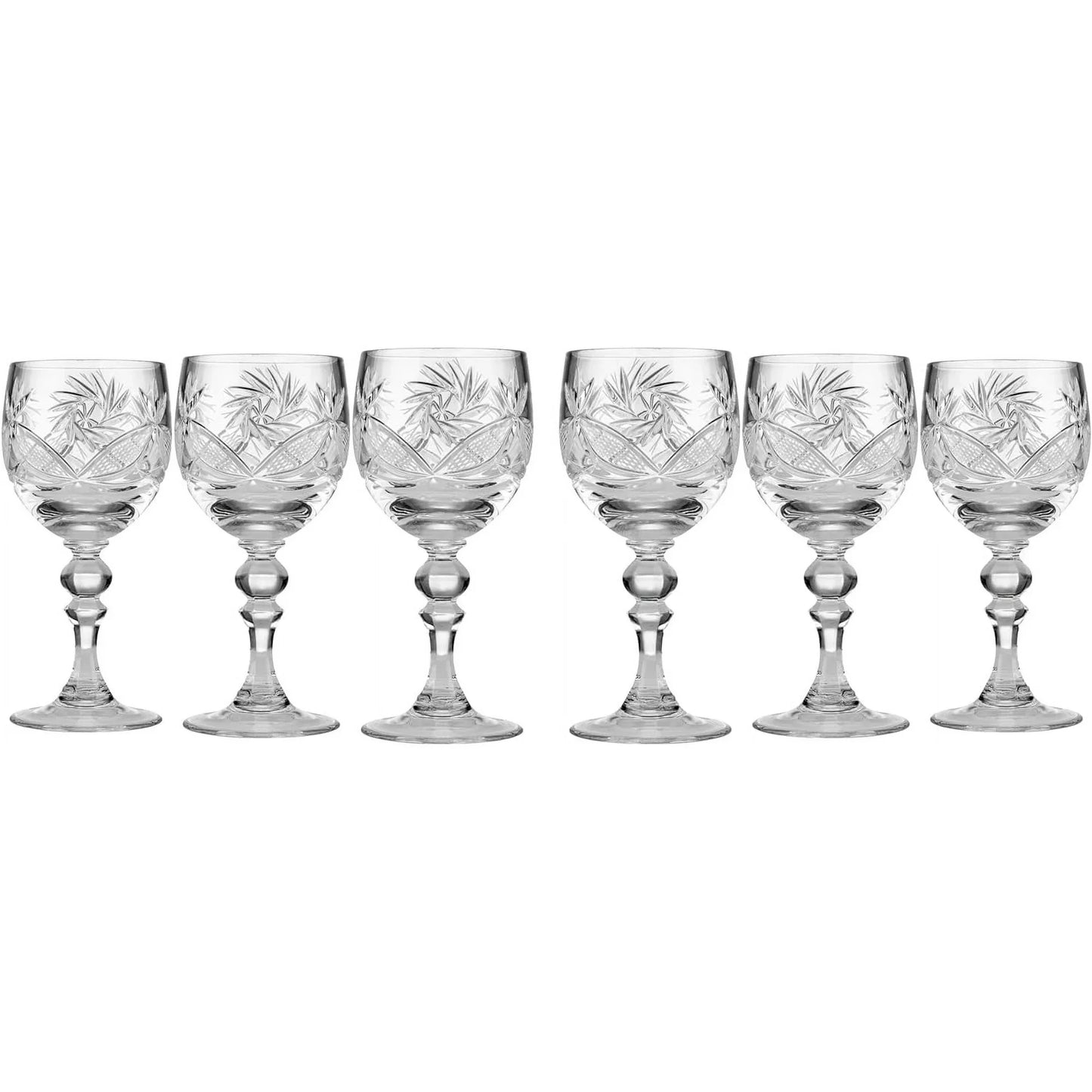 Neman WG6701, Set of 6 Russian Vintage Crystal Cut Vodka Shot Glasses