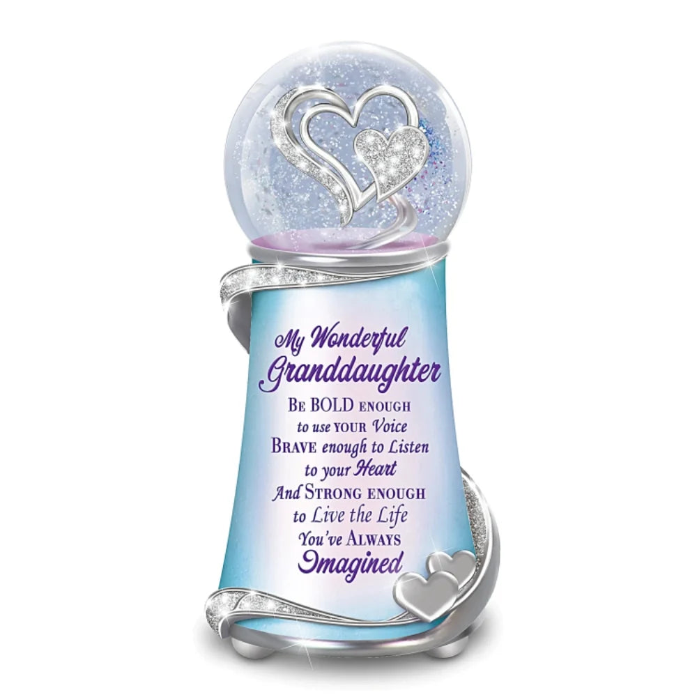 My Wonderful Granddaughter Musical Glitter Snow Globe Elongated Desig